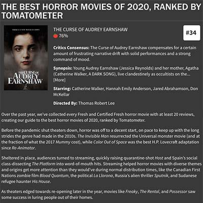 THE BEST HORROR MOVIES OF 2020, RANKED BY TOMATOMETER